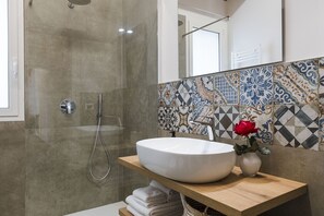 Regadera, secadora de cabello, bidet, toallas 