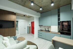 Living area - Bright 1BR apartment in Avlabari (Tbilisi)