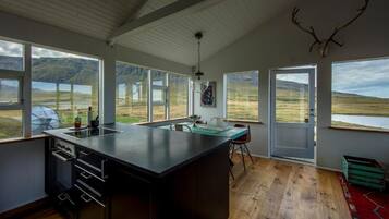 House, 2 Bedrooms, Kitchen, Lake View | Private kitchen | Highchair