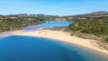 Private beach nearby, white sand