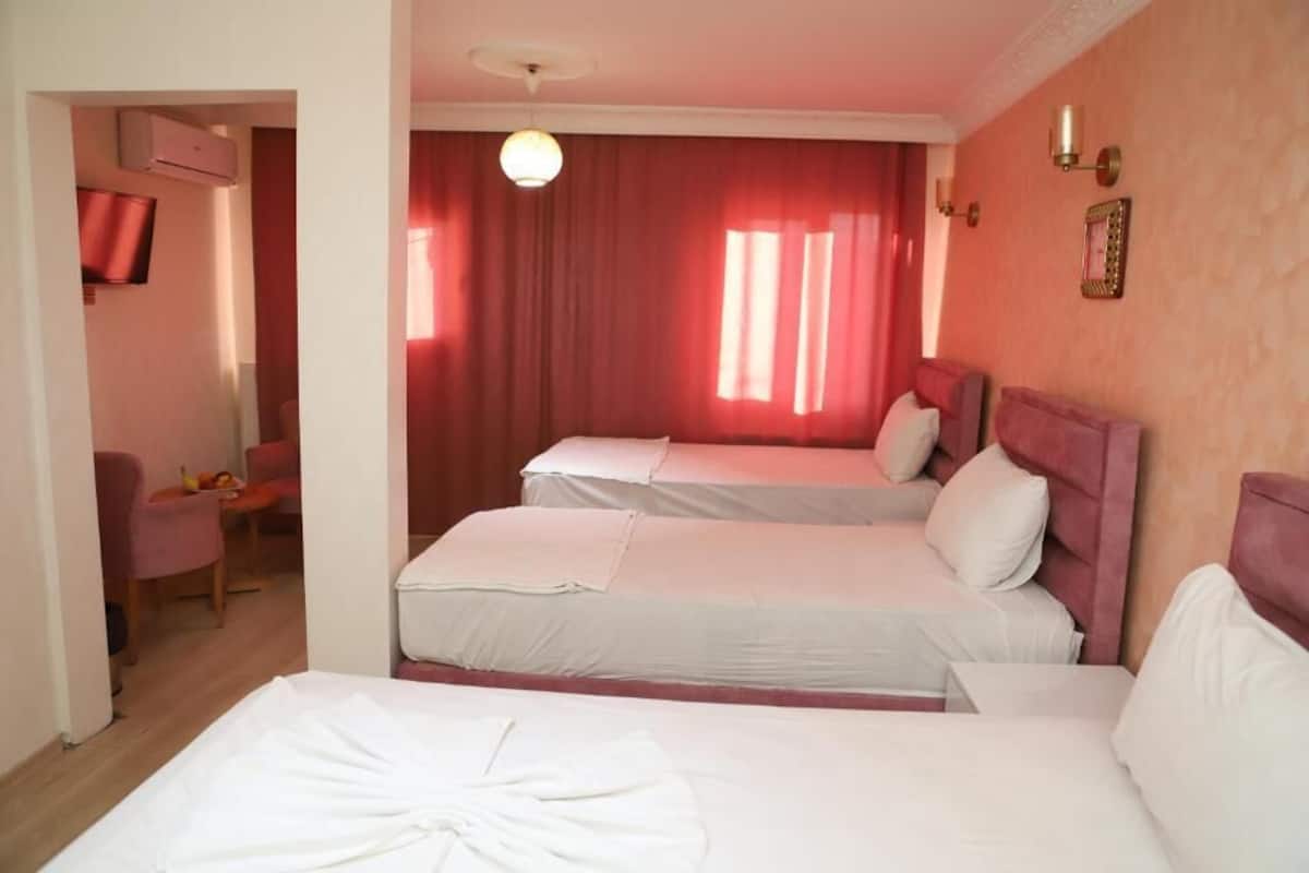 Habitación familiar, vista al jardín | Escritorio y wifi gratis