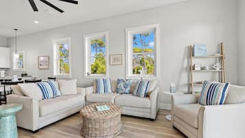 House, 4 Bedrooms, Private Pool, Ocean View | Living area | Flat-screen TV