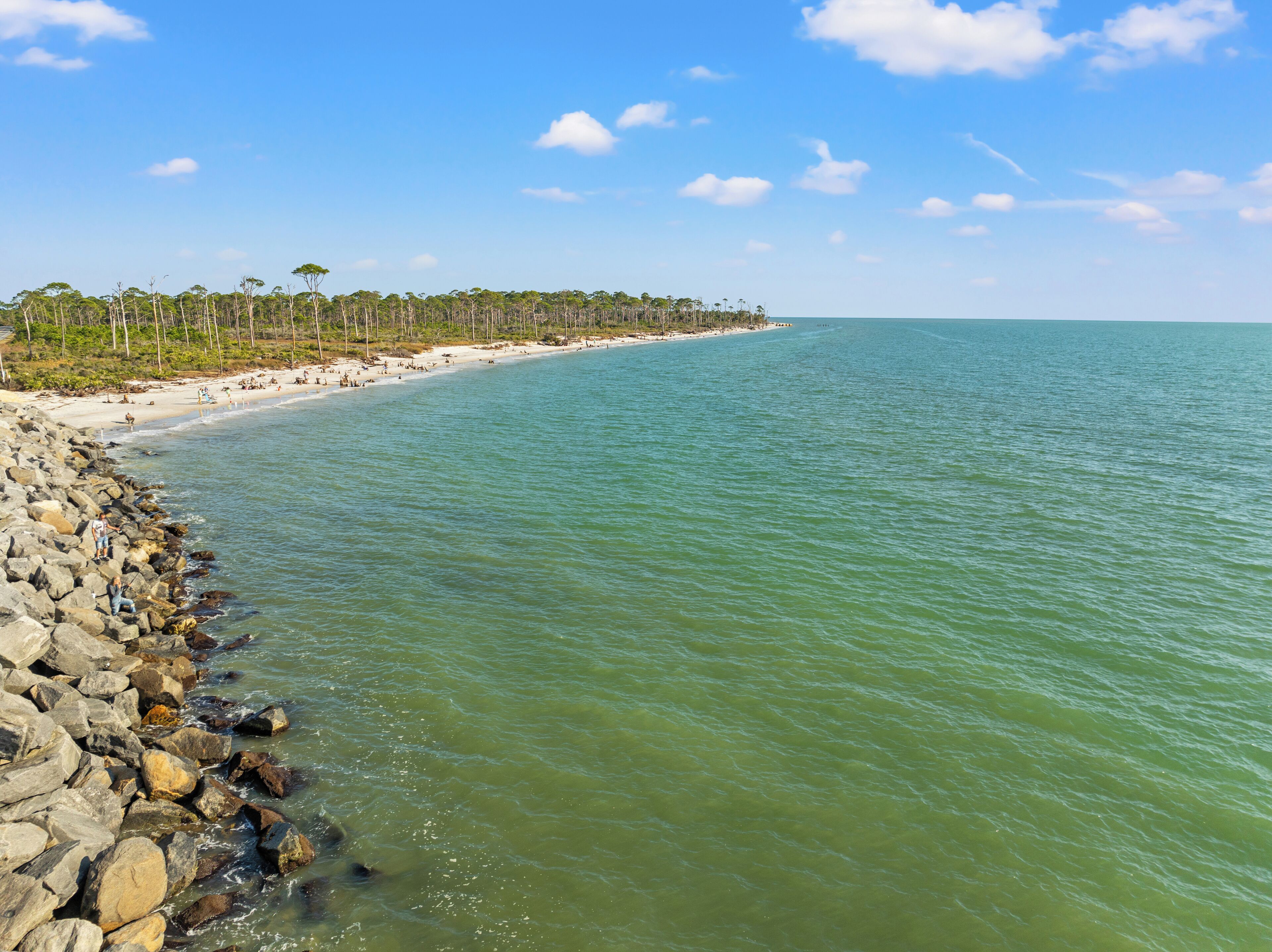 On the beach, white sand