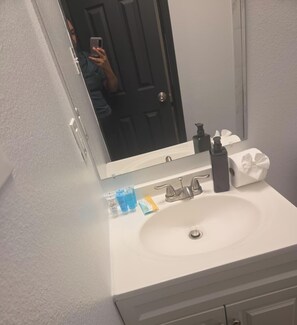 Hair dryer, towels, soap, toilet paper - Peaceful 1-bedroom in-law suite with  Separate enterance in Grand Prairie (Grand Prairie)