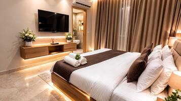 Desk, laptop workspace, blackout curtains, soundproofing