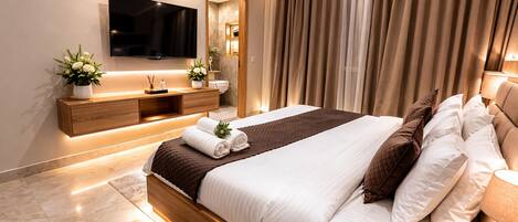 Desk, laptop workspace, blackout drapes, soundproofing