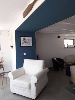 Télévision, cheminée, lecteur de DVD