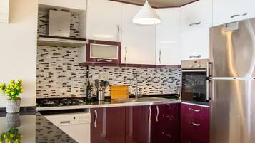 Fridge, oven, stovetop, dishwasher