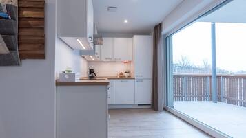 Fridge, oven, stovetop, dishwasher