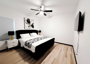 4 bedrooms, iron/ironing board, WiFi, bed sheets