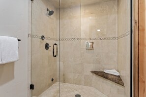 Shower, towels - NEW! Ski-In/Ski-Out Retreat | Hot Tub + Bunk Room (Park City)