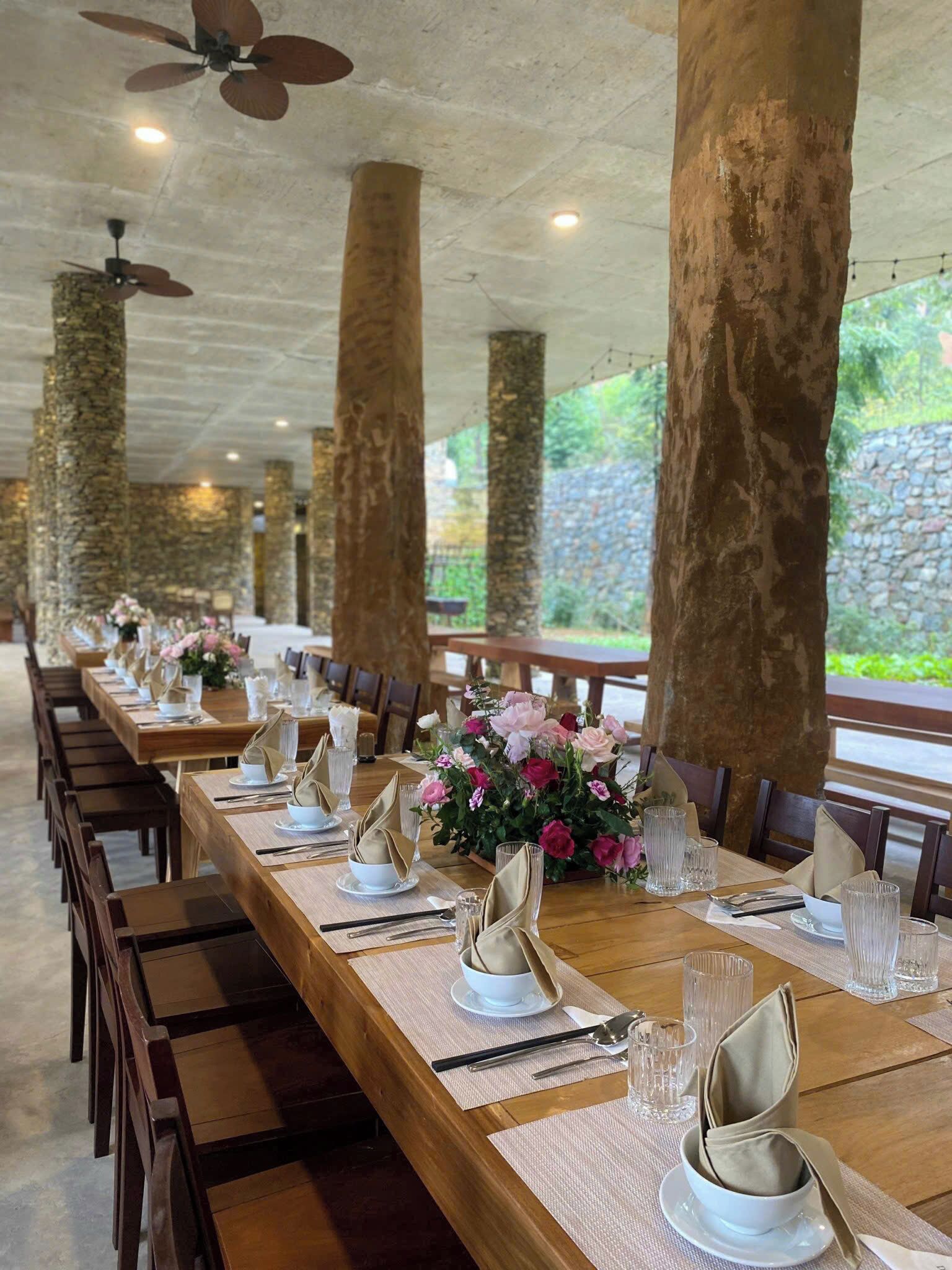 Outdoor banquet area