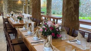 Outdoor banquet area