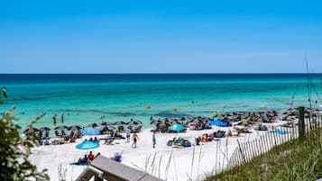 On the beach, white sand