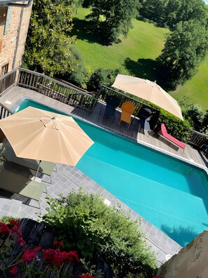 Pool - Cottage "Le Pentadou – Le Patio" with Shared Pool, Private Terrace, and Wi-Fi (Felzins)