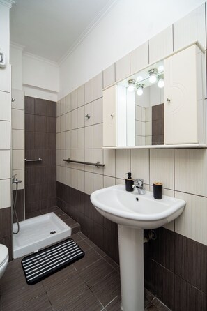 Shower, hair dryer, towels, toilet paper - SEA GEM APARTMENTS steps from the sand (Chania)