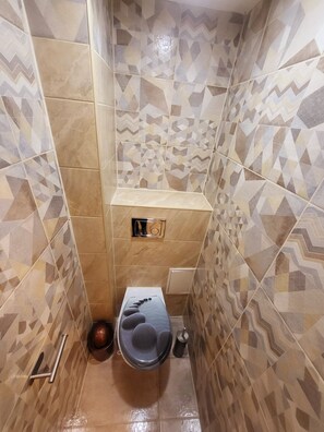 Regadera, secadora de cabello, toallas, jabón 