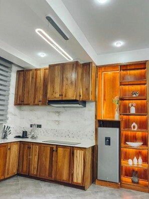 Family Apartment, Balcony, Mountain View | Private kitchen - Valonia Apartments  (Arusha)