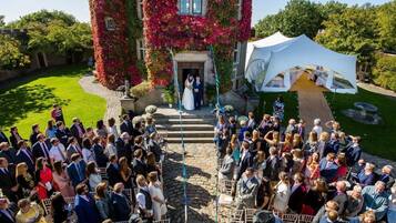 Outdoor banquet area