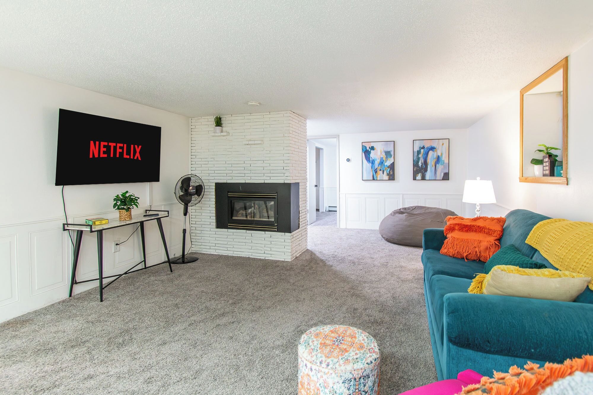 [Living room, downstairs] 55" smart TV