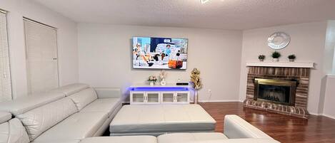 Televisión, chimenea