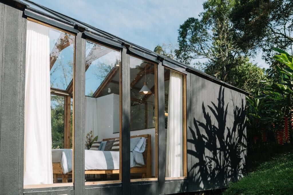 Cabaña Deluxe, balcón, vistas a la montaña | Jardines del alojamiento