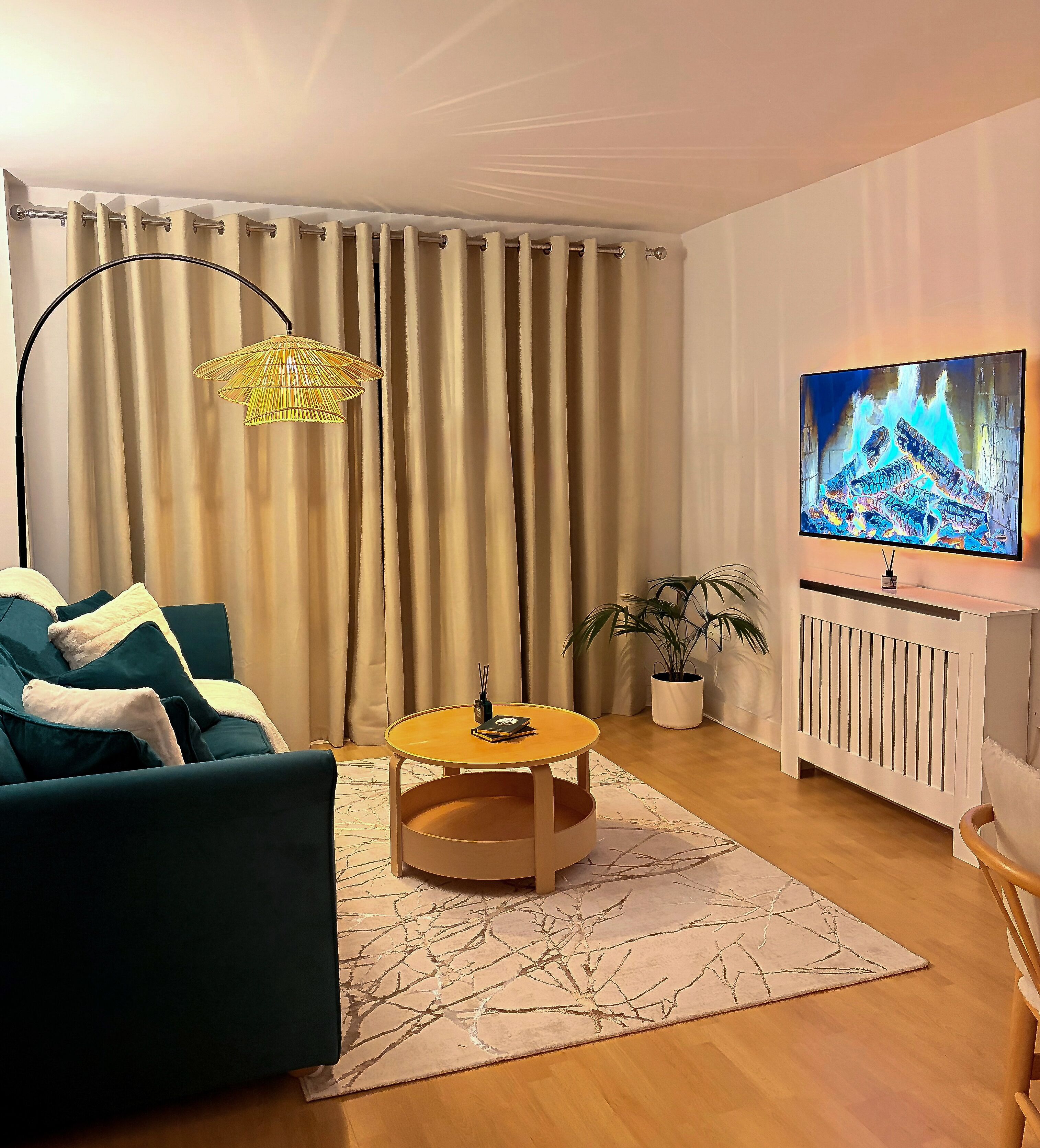 Smart TV, books, stereo