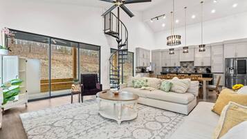 Télévision, table de tennis de table, livres