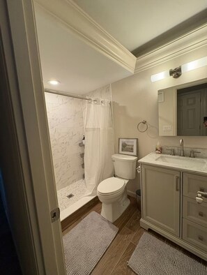 Shower, hair dryer, towels, soap - Renovated 1-bed condo. Excellent location with convenient access to everything. (Sarasota)