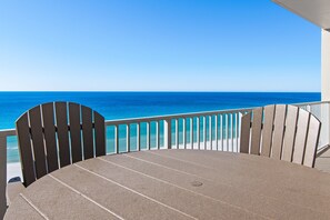 Outdoor dining - Beach Front w/Wrap Around Balcony Free Pickleball Tides Unit 1101 (Miramar Beach)