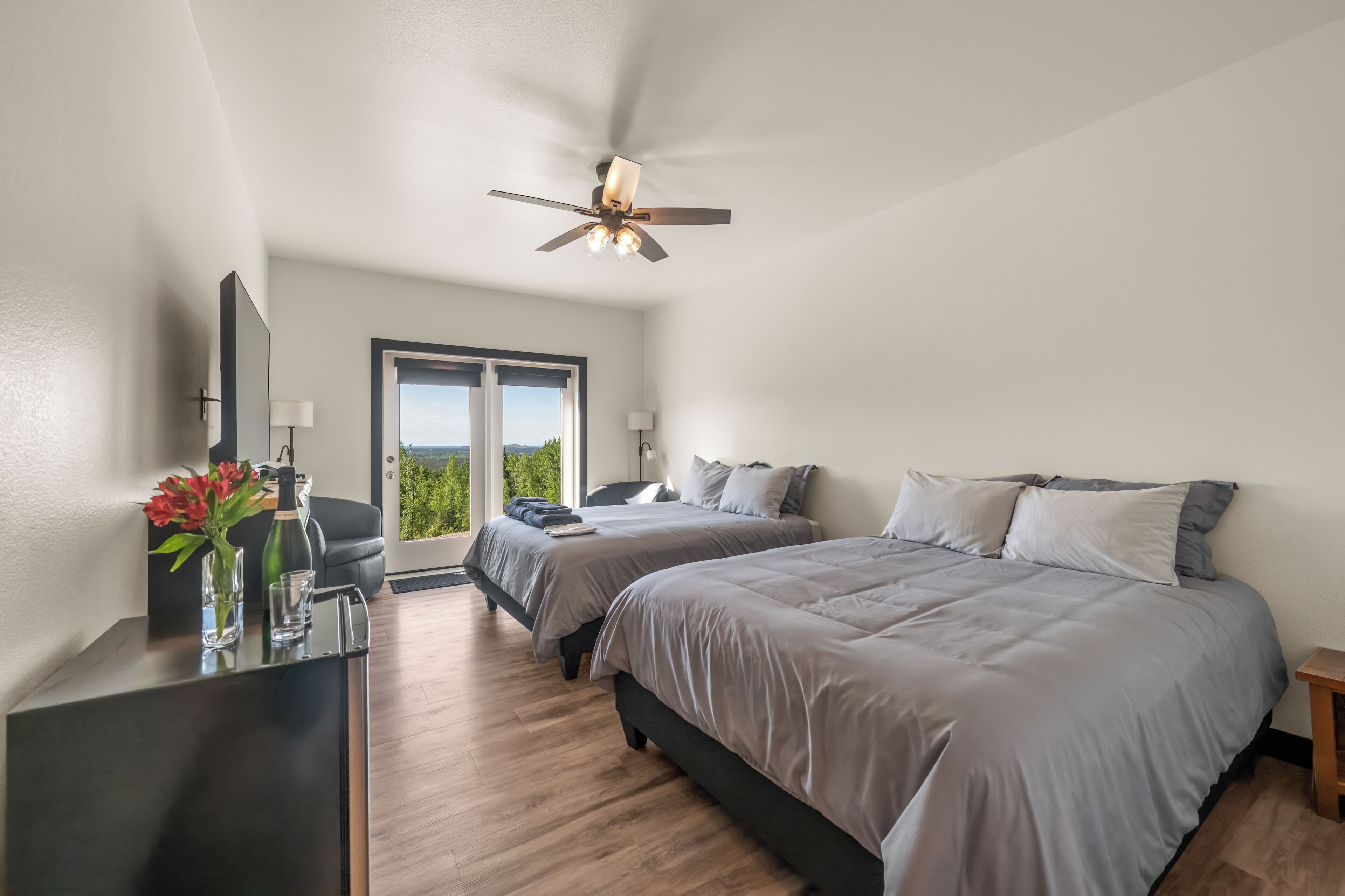 Standard Quadruple Room, Patio, Mountain View | Laptop workspace, free WiFi