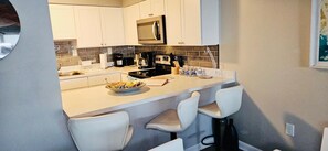 Fridge, microwave, oven, stovetop -  Oceanfront Oasis at Atlantis – Steps to Sand, Pool & Fun (Ocean City)