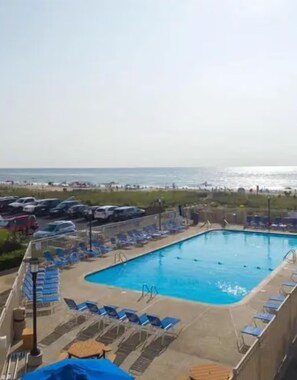 Outdoor pool -  Oceanfront Oasis at Atlantis – Steps to Sand, Pool & Fun (Ocean City)