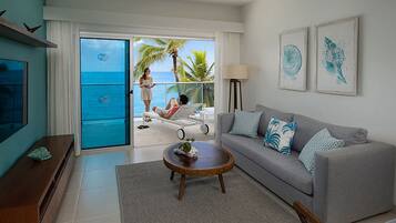 Apartment, 3 Schlafzimmer, Balkon, Meerblick | Wohnzimmer