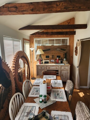 Curtis White Farm Rockwood Maine.Dock on Moose River.Snowmobile connector trail.