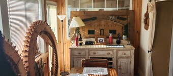 Curtis White Farm Rockwood Maine.Dock on Moose River.Snowmobile connector trail.