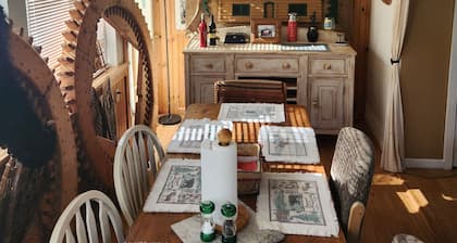 Curtis White Farm Rockwood Maine.Dock on Moose River.Snowmobile connector trail.