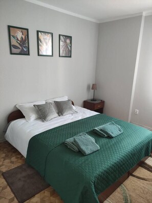 2 slaapkamers, een strijkplank/strijkijzer, wifi, beddengoed