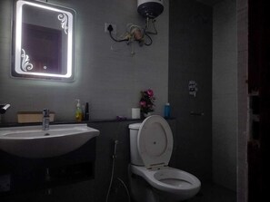 Dusche, Haartrockner, Bidet, Handtücher