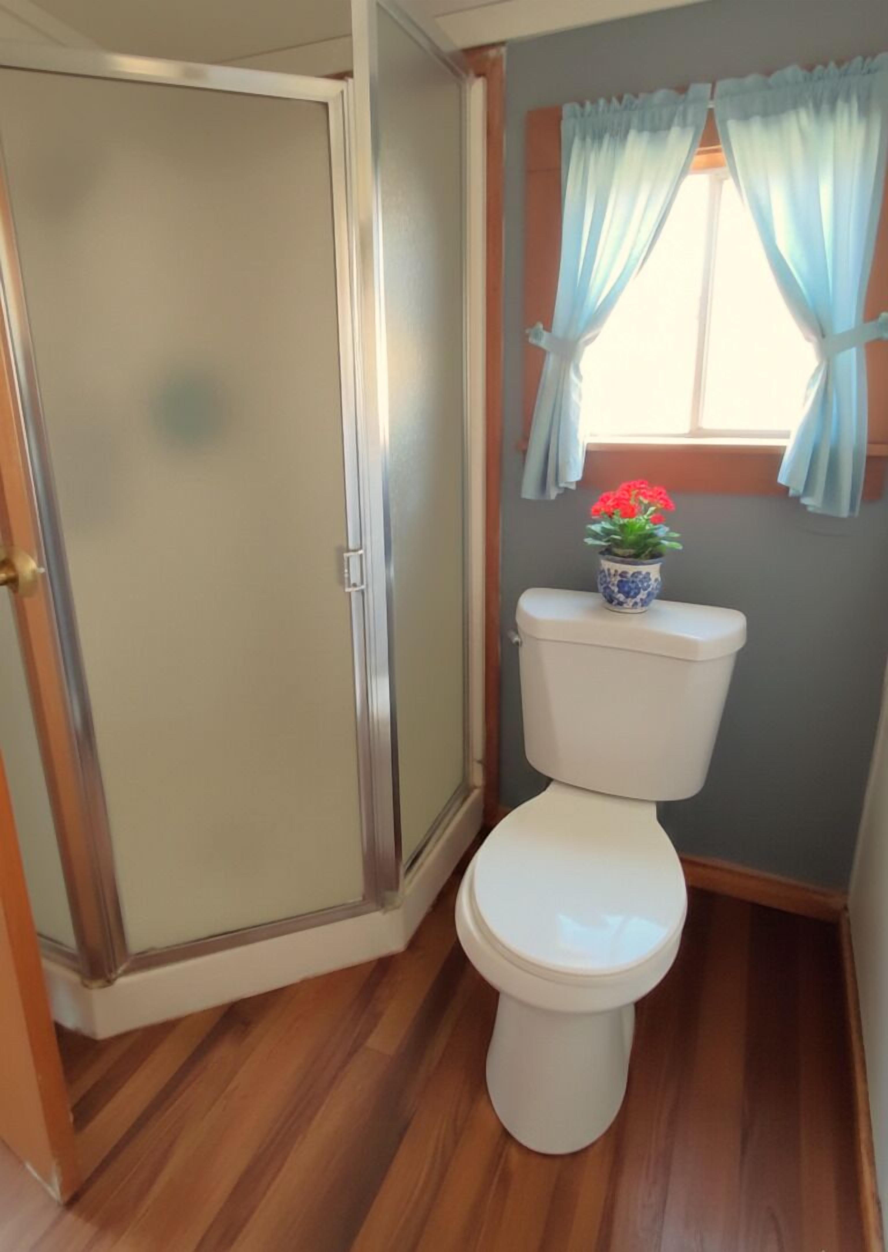Cottage, 2 Bedrooms, Air conditioning, Lake View | Bathroom | Shower, towels, toilet paper