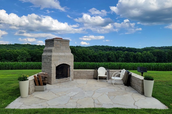 Gather around the outdoor fireplace for a cookout and s'mores.