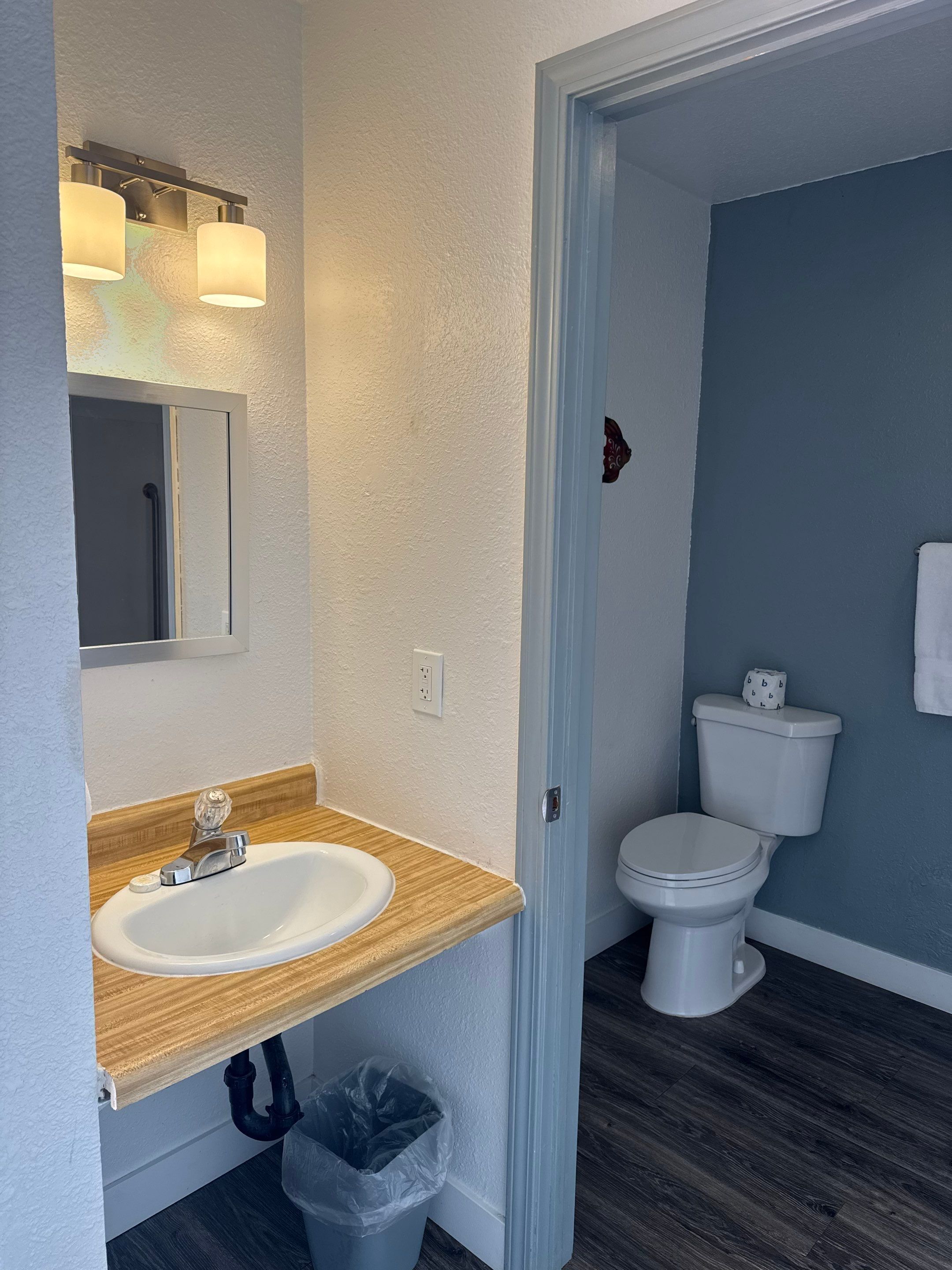 Serviettes fournies, savon, papier toilette