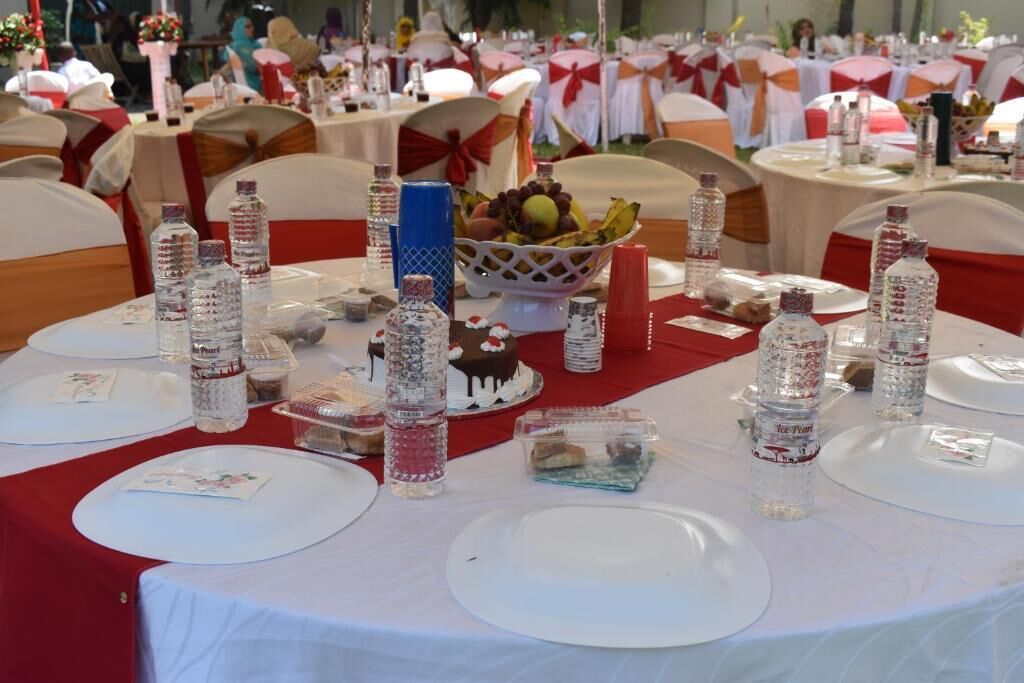 Outdoor banquet area