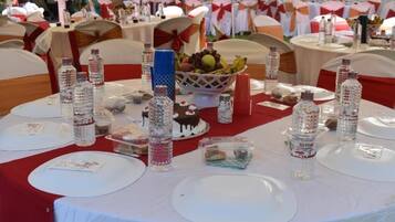 Outdoor banquet area