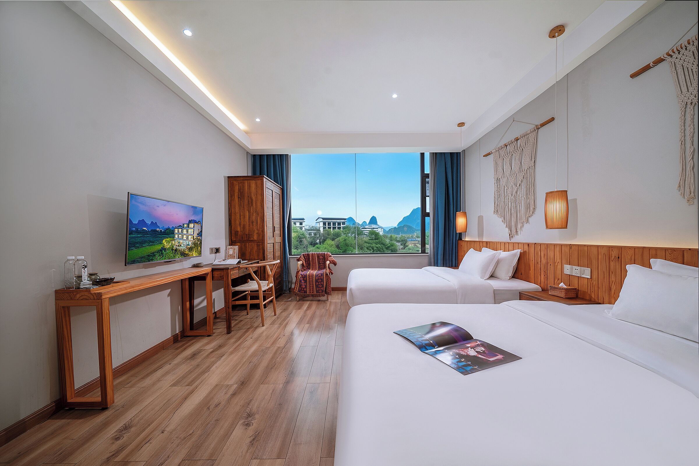 Chambre supérieure avec lits jumeaux, vue sur la montagne | Vue de la chambre