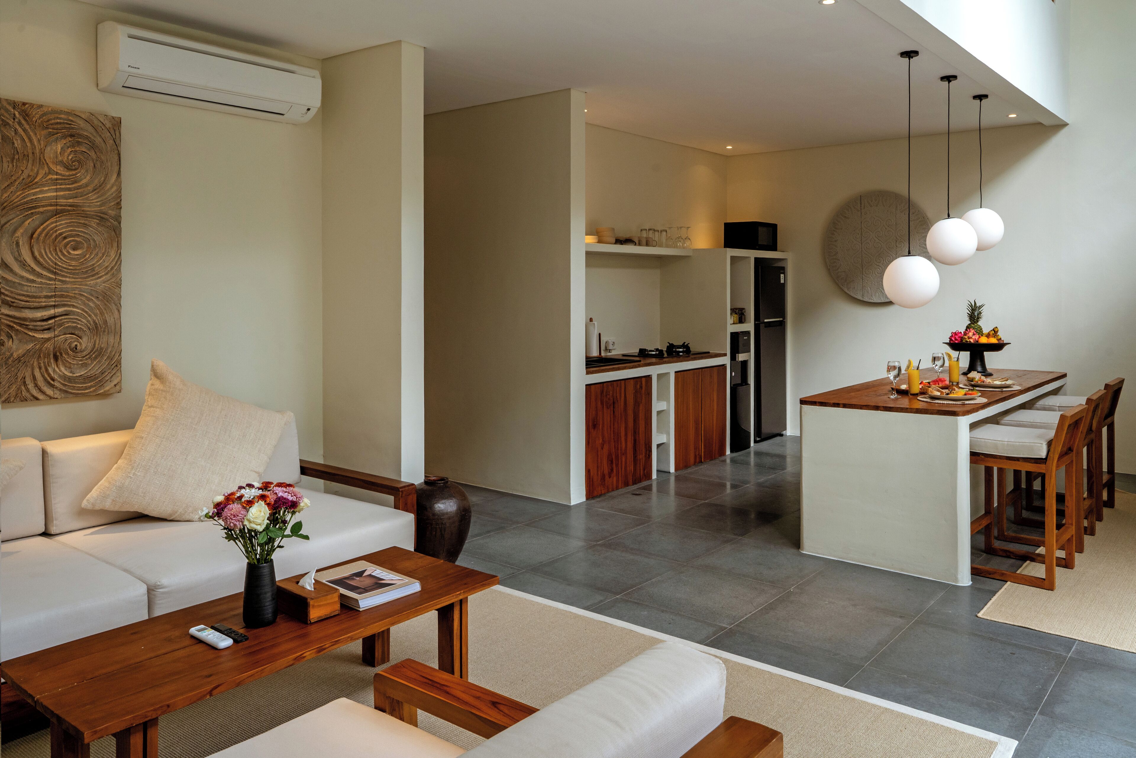 Villa Premium, patio, vue jardin | Coin séjour