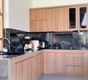 Family Room, 2 Bedrooms, Kitchenette, Pool View | Private kitchen - Umah Babakan Villas Ubud (Payangan)