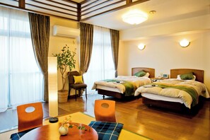 Twin Japanese-Western Style Room with 6 Tatami Mats, Non Smoking | Free WiFi