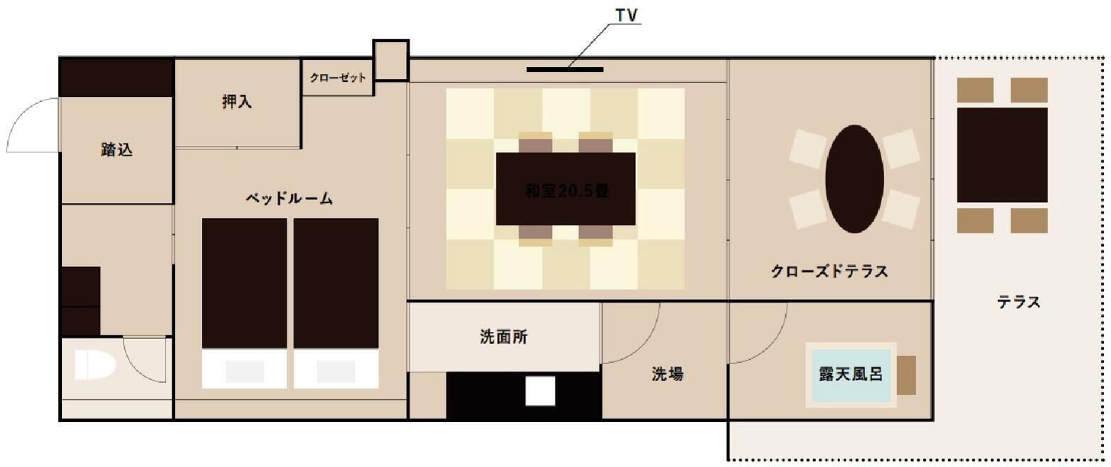 Lyxsvit - privat badrum - utsikt mot bergen | Planlösning