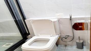 Tøfler, håndklær, såpe og sjampo